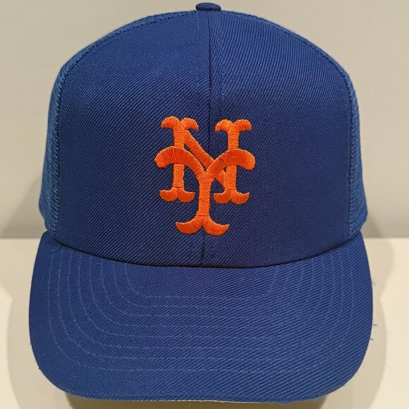 Vintage New York Mets AMMCO Mesh Trucker Baseball Cap Hat Blue (See pics) - Picture 1 of 7